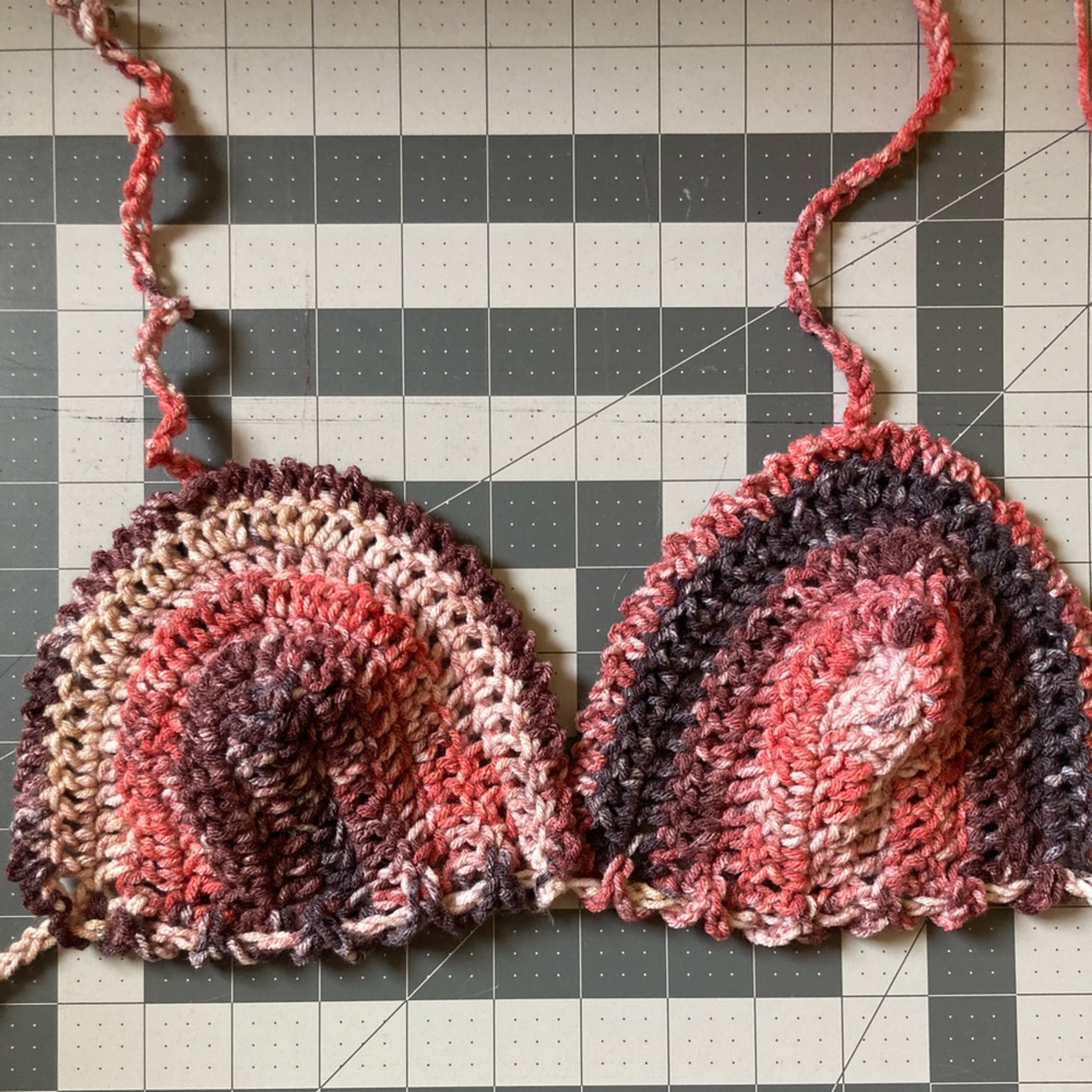 Handmade crocheted/ knit festival bralette top